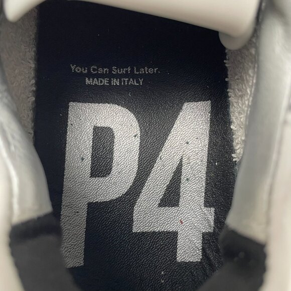 P448 Thea White/Black/Silver Embroidered Flower Low Top Sneakers - Picture 9 of 9